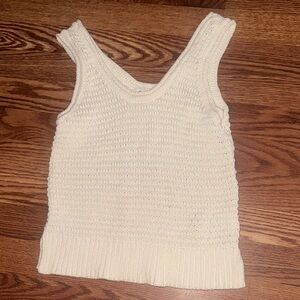 Cream Knit Sleeveless Top